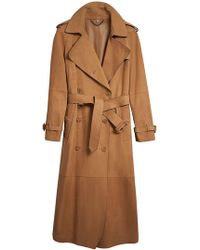 Burberry Nubuck Trench Coat - Brown