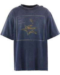 SAINT Mxxxxxx - Distressed Graphic-Print Cotton T-Shirt - Lyst