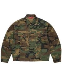 Supreme - Jacquard Logos Denim Trucker Jacket - Lyst
