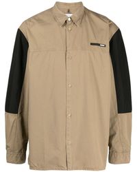 OAMC - Logo-patch Two-tone Cotton Shirt - Lyst