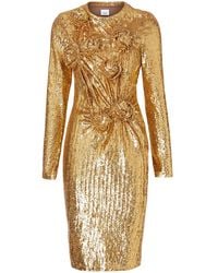 Burberry - Hand-gathered Detail Sequinned Dress - Lyst