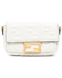 Fendi - Mini Baguette Embossed-Logo Shoulder Bag - Lyst