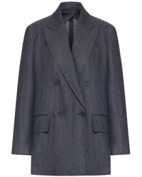 Max Mara - Olimpia Double-Breasted Chevron Jacket - Lyst