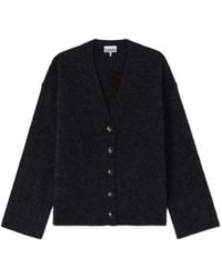 Ganni - Banana-Intarsia V-Neck Cardigan - Lyst