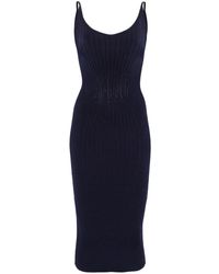 Mugler - Geripptes Midikleid - Lyst