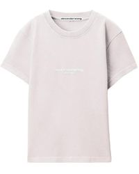 Alexander Wang - Logo Print Shrunken Short Sleeve T-Shirt - Lyst
