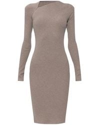 MM6 by Maison Margiela - Asymmetric Ribbed-Knit Dress - Lyst