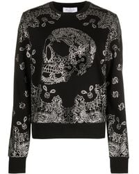 Philipp Plein - Skull-Bandana Cotton-Blend Sweatshirt - Lyst