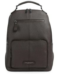 The Bridge - Manfredi Pebbled Leather Backpack - Lyst