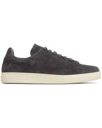 Tom Ford - Perforated-Logo Suede Sneakers - Lyst