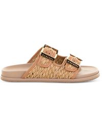 Casadei - Birky Buckle-Fastening Woven Flat Sandals - Lyst