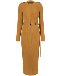 Proenza Schouler - Ribbed Knit Belted Maxi Dress - Lyst