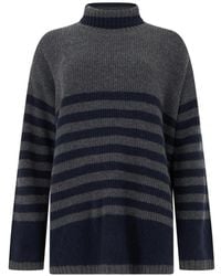 Moorer - Vera-Slx Striped Ribbed-Knit Sweater - Lyst