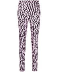 Versace - La Greca-Print Leggings - Lyst