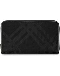 Burberry - Checkered Jacquard Zip-up Wallet - Lyst