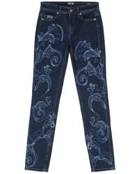 Versace Jeans Couture - Baroque-Motif Jeans - Lyst