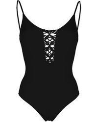Fisico - Bañador con detalle trenzado y abertura - Lyst