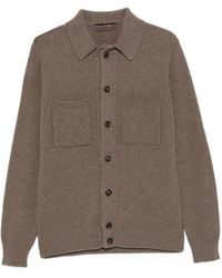 FILIPPO DE LAURENTIIS - Ribbed-Knit Patch-Pocket Cardigan - Lyst