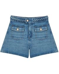 Maje - Braided Trim Pocket Denim Shorts - Lyst