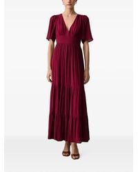Morgan - Robe Longue À Volants Superposés Et Fermeture À Nouer Au Dos - Lyst