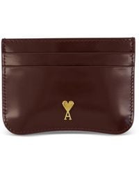 Ami Paris - Paris Paris Heart Logo Leather Cardholder - Lyst