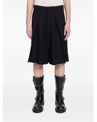 Ann Demeulemeester - Pleated Wide-Leg Bermuda Shorts - Lyst