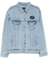 we11done - Logo-Patch Denim Jacket - Lyst