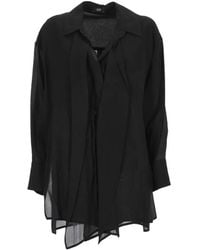 ELEH - Semi-Sheer Tie-Fastening Shirt - Lyst