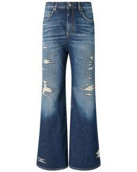 Pinko - Vaqueros Anchos Con Efecto Envejecido - Lyst