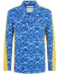 Moschino - Double-Breasted Chevron-Print Blazer - Lyst