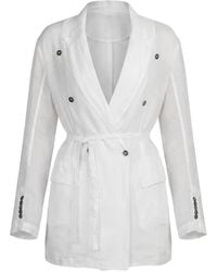 Masnada - Double-Breasted Belted Coat - Lyst