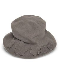 Scha - Flower-Appliqué Wool Cloche Hat - Lyst