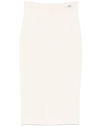 Elisabetta Franchi - Ribbed Pencil Midi Skirt - Lyst