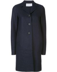Harris Wharf London Manteau droit classique - Bleu