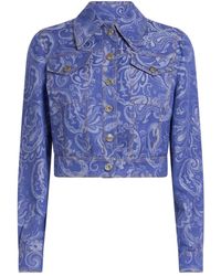 Etro - Paisley-Jacquard Denim Jacket - Lyst