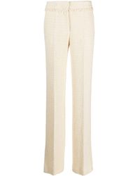 Del Core - Frayed-detailing Pressed-crease Tailored Trousers - Lyst