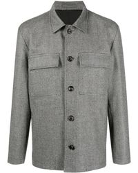 Lardini - Micro Houndstooth-Pattern Shirt Jacket - Lyst
