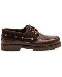 Barbour - Chaussures Bateau Re-Engineered Deck En Cuir - Lyst