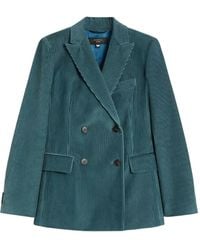 Weekend by Maxmara - Ribbed Corduroy-Texture Double-Breasted Blazer - Lyst
