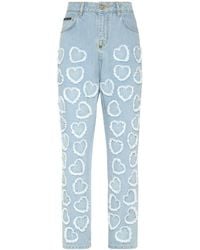 Philipp Plein - Logo-Patch Cotton Tapered Jeans - Lyst