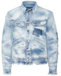 DSquared² - ダメージ デニムジャケット - Lyst