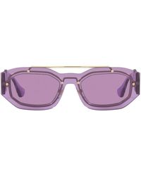 Versace - Medusa Plaque Rectangle-frame Sunglasses - Lyst