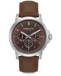 Kenneth Cole - Montre À Bracelet En Cuir 43.5 Mm - Lyst