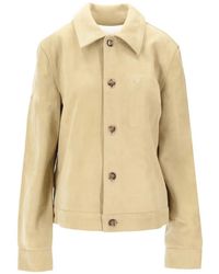 Ami Paris - Veste En Cuir À Boutonnière - Lyst