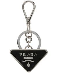 Prada - Logo Keyring - Lyst