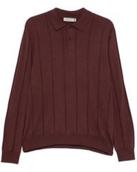 Canali - Ribbed-Knit Polo Sweater - Lyst
