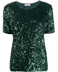 P.A.R.O.S.H. T-shirt con paillettes - Verde