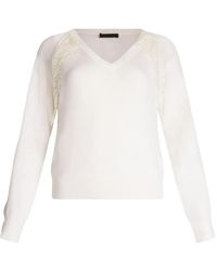Liu Jo - Raglanärmel-Pullover mit Spitzendetail - Lyst