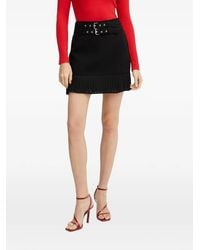 Morgan - Jano Double-Belted Pleated-Hem Mini Skirt - Lyst