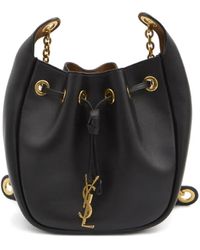 Saint Laurent - Cassandre Drawstring Leather Shoulder Bag - Lyst